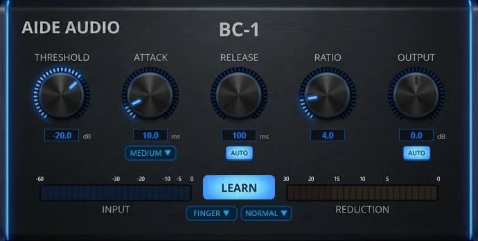 BC-1 Bass Compressor plugin interface