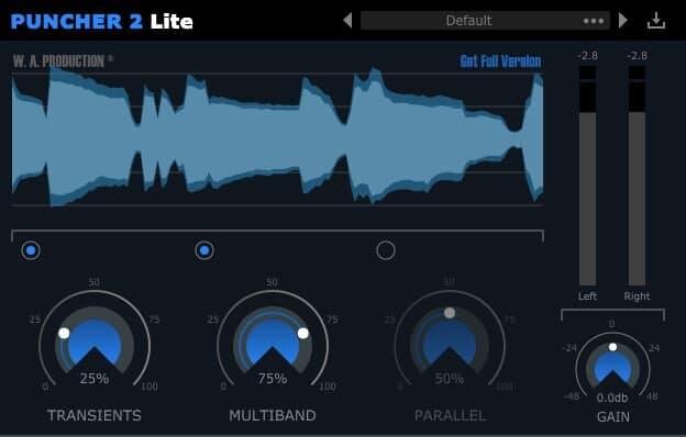 Puncher 2 Lite plugin interface