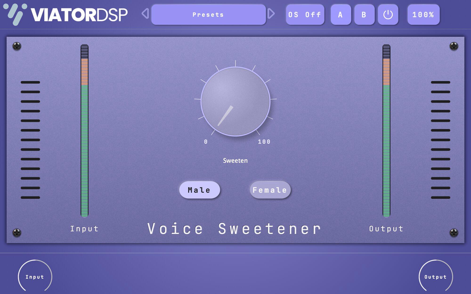 Viator Voice Sweetener plugin interface
