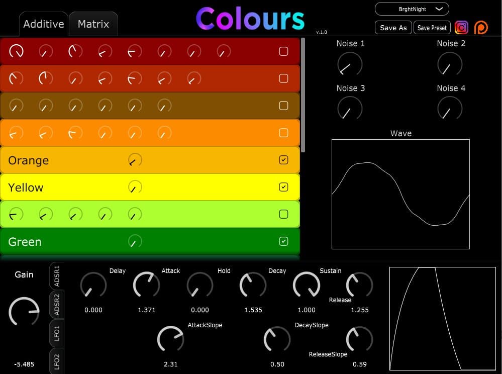 Colours plugin interface
