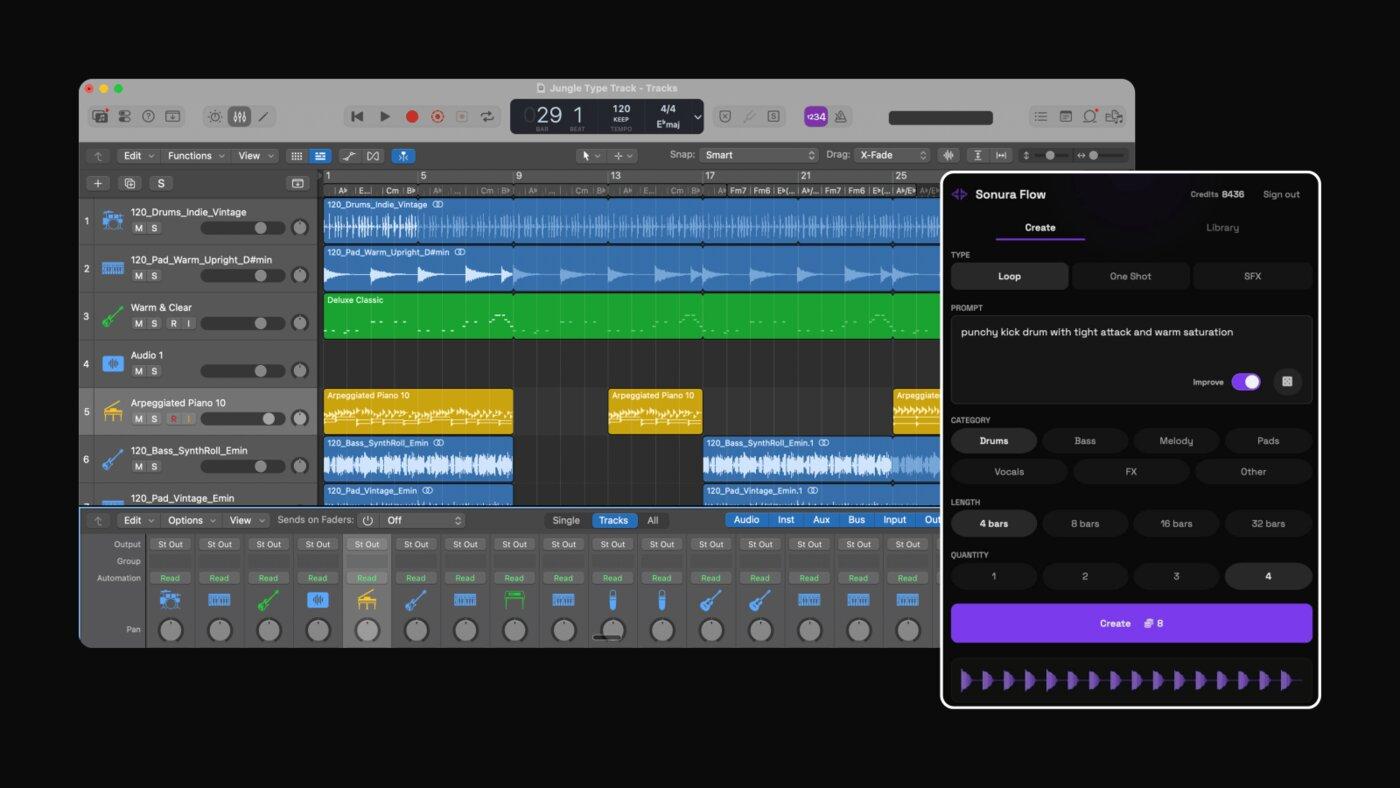 Sonura Flow plugin inside a DAW