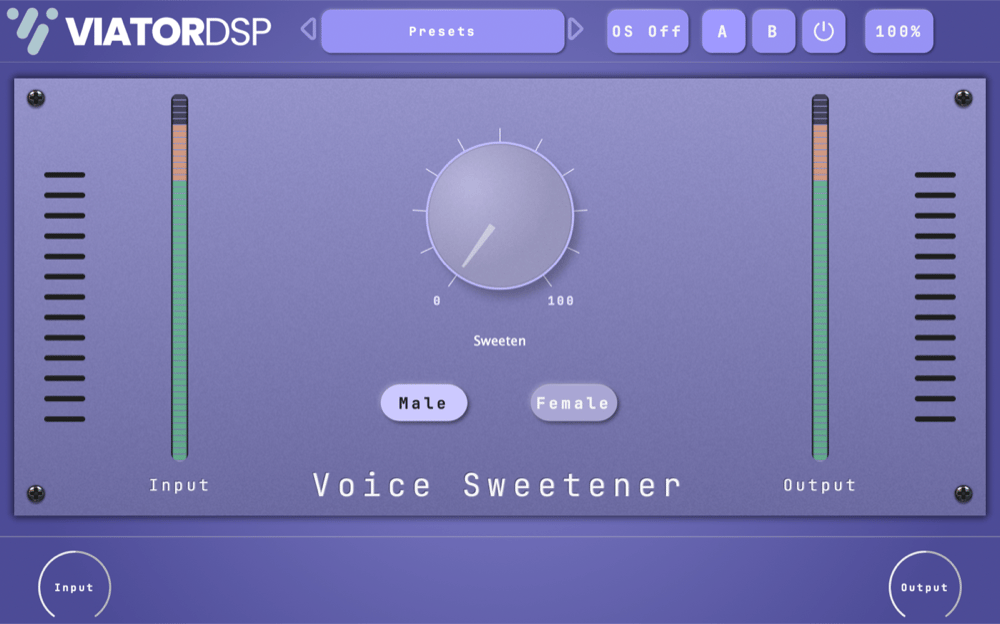 A voice sweetener adds warmth, presence, and air in a single, easy move