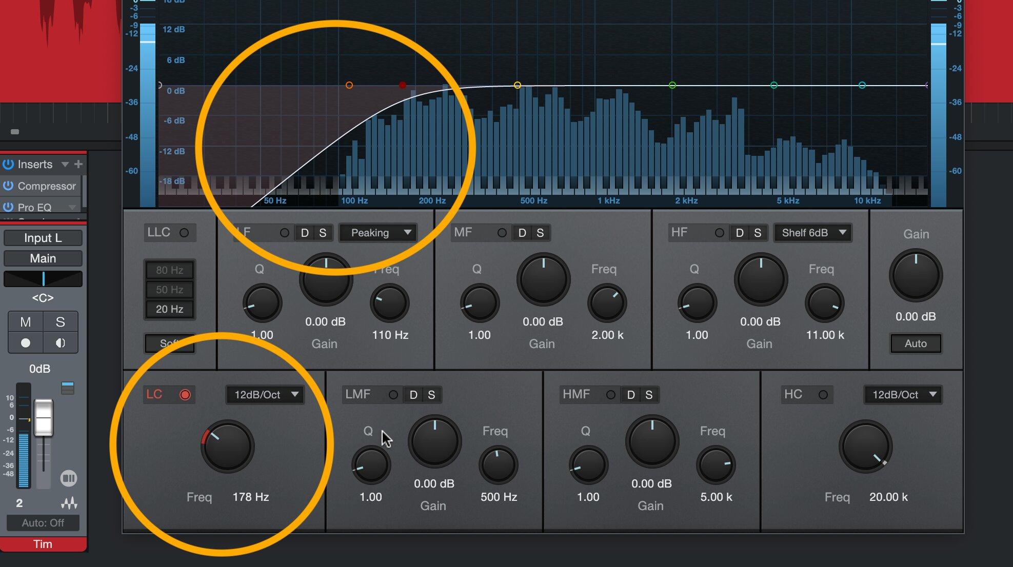 An EQ with a high-pass (AKA low cut) filter applied. This removes the lowest frequencies, as you can see shown by the display