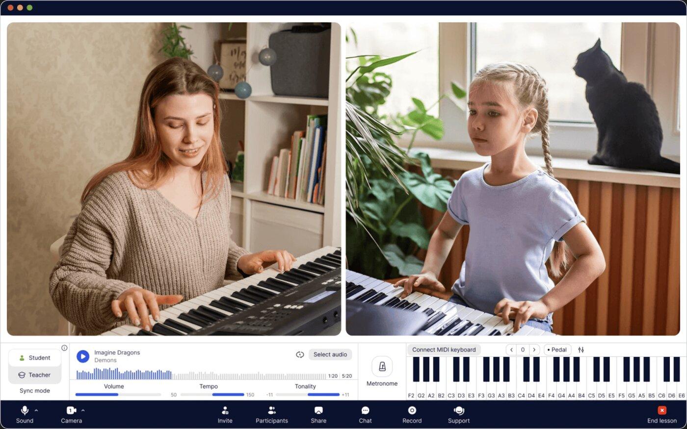 A music lesson in progress in MOOZ